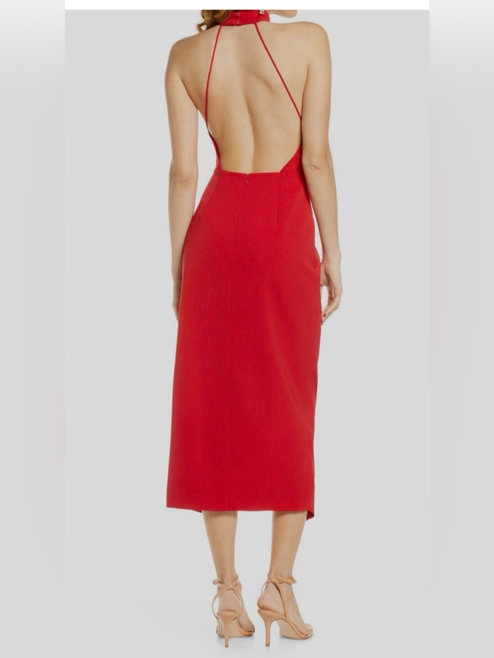 C/MEO Collective | Caliber Halter Open Back Midi Dress